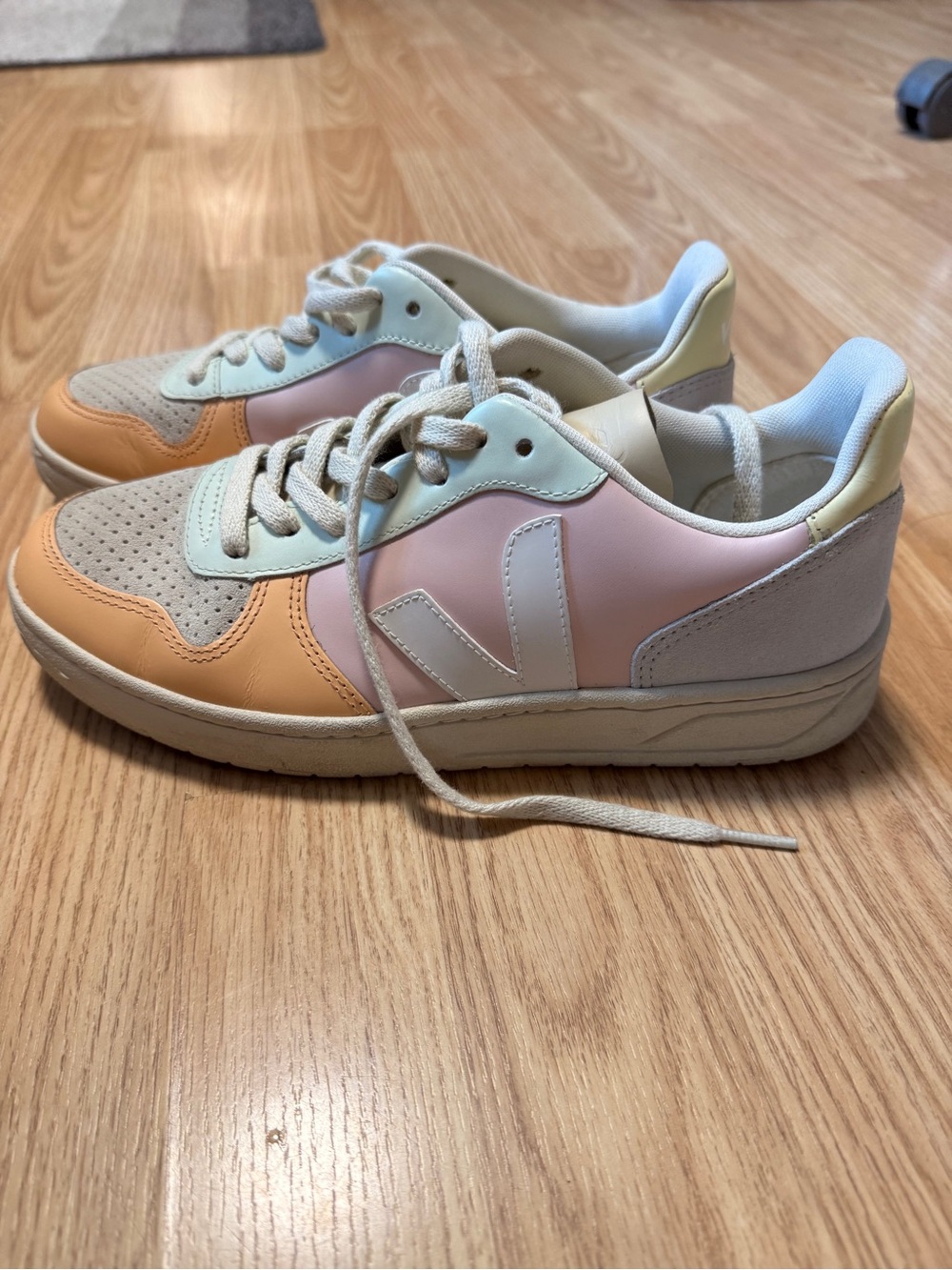 Veja Pastel Multicolor V-10 Leather & Suede Sneakers